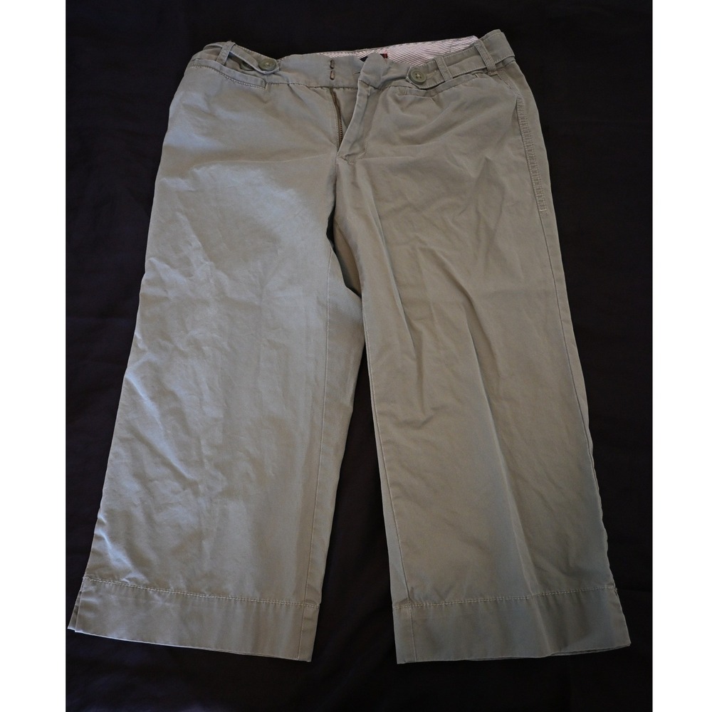 Old Navy Sage Green Low Waist Wide Leg Cropped Pants Capris Size 6